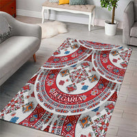 Bulgaria Folk Art Area Rug with Traditional Embroidery and Floral Motifs