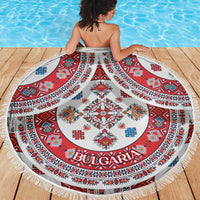 Bulgaria Folk Art Beach Blanket with Traditional Embroidery and Floral Motifs