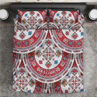 Bulgaria Folk Art Bedding Set with Traditional Embroidery and Floral Motifs