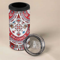 Bulgaria Folk Art 4 in 1 Can Cooler Tumbler with Traditional Embroidery and Floral Motifs