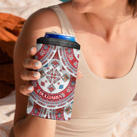 Bulgaria Folk Art 4 in 1 Can Cooler Tumbler with Traditional Embroidery and Floral Motifs