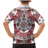 Bulgaria Folk Art Family Matching Mermaid Dress and Hawaiian Shirt with Traditional Embroidery and Floral Motifs