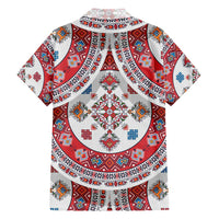 Bulgaria Folk Art Family Matching Short Sleeve Bodycon Dress and Hawaiian Shirt with Traditional Embroidery and Floral Motifs