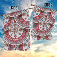 Bulgaria Folk Art Garden Flag with Traditional Embroidery and Floral Motifs