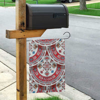 Bulgaria Folk Art Garden Flag with Traditional Embroidery and Floral Motifs