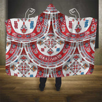 Bulgaria Folk Art Hooded Blanket with Traditional Embroidery and Floral Motifs