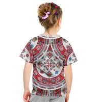 Bulgaria Folk Art Kid T Shirt with Traditional Embroidery and Floral Motifs
