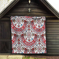 Bulgaria Folk Art Quilt with Traditional Embroidery and Floral Motifs