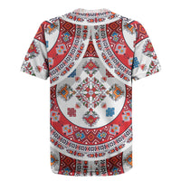 Bulgaria Folk Art Rugby Jersey with Traditional Embroidery and Floral Motifs
