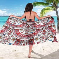 Bulgaria Folk Art Sarong with Traditional Embroidery and Floral Motifs