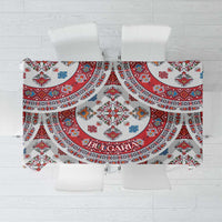 Bulgaria Folk Art Tablecloth with Traditional Embroidery and Floral Motifs