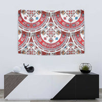 Bulgaria Folk Art Tapestry with Traditional Embroidery and Floral Motifs