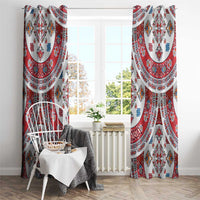 Bulgaria Folk Art Window Curtain with Traditional Embroidery and Floral Motifs