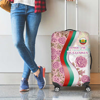 Rose of Bulgaria Luggage Cover with National Flag Ribbon and Floral Damask Pattern