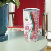 Rose of Bulgaria Tumbler Cup with National Flag Ribbon and Floral Damask Pattern