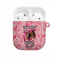 Black Cowgirl AirPods Case Boots And Bling - Pink Leopard Western Diva Melanin