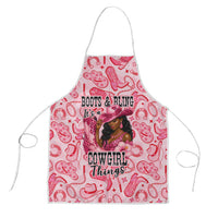 Black Cowgirl Apron Boots And Bling - Pink Leopard Western Diva Melanin