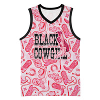 Black Cowgirl Basketball Jersey Boots And Bling - Pink Leopard Western Diva Melanin