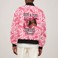 Black Cowgirl Bomber Jacket Boots And Bling - Pink Leopard Western Diva Melanin