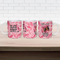 Black Cowgirl Ceramic Mug Boots And Bling - Pink Leopard Western Diva Melanin