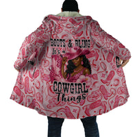 Black Cowgirl Cloak Boots And Bling - Pink Leopard Western Diva Melanin