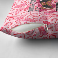 Black Cowgirl Pillow Cover Boots And Bling - Pink Leopard Western Diva Melanin