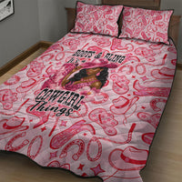 Black Cowgirl Quilt Bed Set Boots And Bling - Pink Leopard Western Diva Melanin
