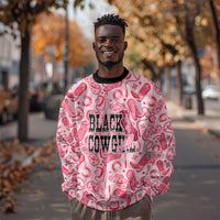 Black Cowgirl Sweatshirt Boots And Bling - Pink Leopard Western Diva Melanin