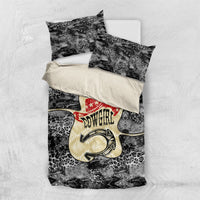 Black Cowgirl Lasso Horseshoe Bedding Set Vintage Retro Leopard Animal