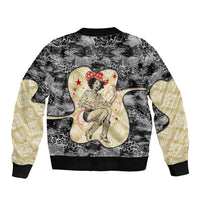 Black Cowgirl Lasso Horseshoe Bomber Jacket Vintage Retro Leopard Animal