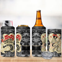 Black Cowgirl Lasso Horseshoe 4 in 1 Can Cooler Tumbler Vintage Retro Leopard Animal