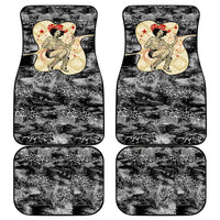 Black Cowgirl Lasso Horseshoe Car Mats Vintage Retro Leopard Animal