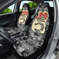 Black Cowgirl Lasso Horseshoe Car Seat Cover Vintage Retro Leopard Animal