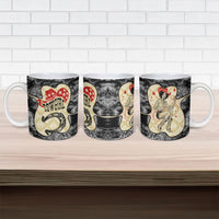 Black Cowgirl Lasso Horseshoe Ceramic Mug Vintage Retro Leopard Animal