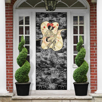 Black Cowgirl Lasso Horseshoe Door Cover Vintage Retro Leopard Animal