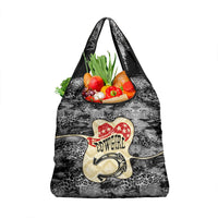 Black Cowgirl Lasso Horseshoe Grocery Bag Vintage Retro Leopard Animal