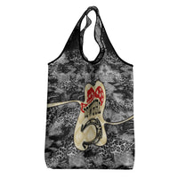 Black Cowgirl Lasso Horseshoe Grocery Bag Vintage Retro Leopard Animal