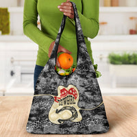 Black Cowgirl Lasso Horseshoe Grocery Bag Vintage Retro Leopard Animal
