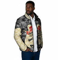 Black Cowgirl Lasso Horseshoe Padded Jacket Vintage Retro Leopard Animal