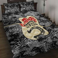 Black Cowgirl Lasso Horseshoe Quilt Bed Set Vintage Retro Leopard Animal