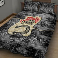 Black Cowgirl Lasso Horseshoe Quilt Bed Set Vintage Retro Leopard Animal