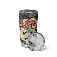 Black Cowgirl Lasso Horseshoe Tumbler Cup Vintage Retro Leopard Animal