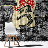 Black Cowgirl Lasso Horseshoe Window Curtain Vintage Retro Leopard Animal