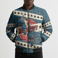 Bill Pickett Black Cowboy Bomber Puffer Jacket Western American Heritage - Grunge Stars And Stripes