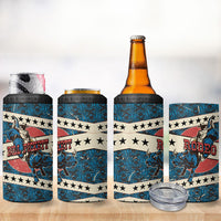 Bill Pickett Black Cowboy 4 in 1 Can Cooler Tumbler Western American Heritage - Grunge Stars And Stripes