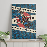 Bill Pickett Black Cowboy Canvas Wall Art Western American Heritage - Grunge Stars And Stripes
