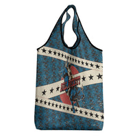 Bill Pickett Black Cowboy Grocery Bag Western American Heritage - Grunge Stars And Stripes