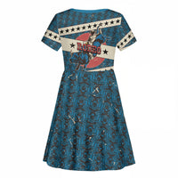 Bill Pickett Black Cowboy Kid Short Sleeve Dress Western American Heritage - Grunge Stars And Stripes