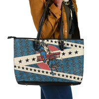 Bill Pickett Black Cowboy Leather Tote Bag Western American Heritage - Grunge Stars And Stripes