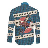 Bill Pickett Black Cowboy Long Sleeve Button Shirt Western American Heritage - Grunge Stars And Stripes